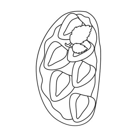 Sandwich vector icon.Outline vector icon isolated on white background sandwich.のイラスト素材