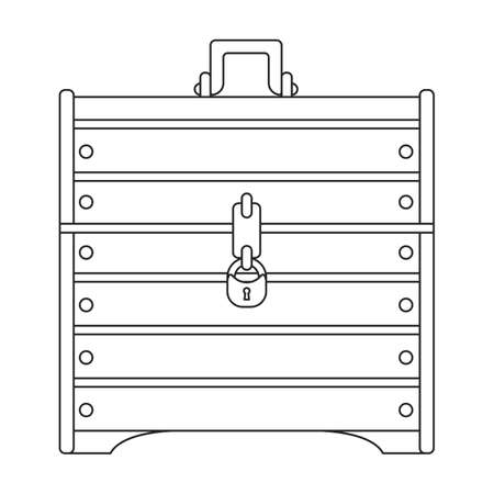 Chest vector icon.Outline vector icon isolated on white background chest.のイラスト素材