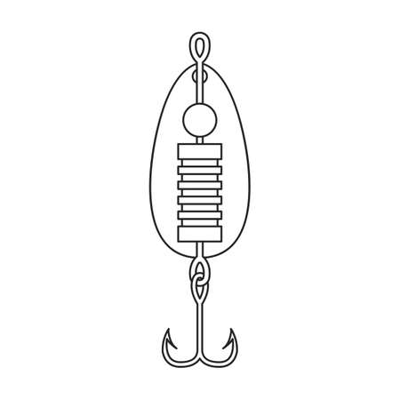 Tackle bait vector icon.Outline vector icon isolated on white background tackle bait.のイラスト素材