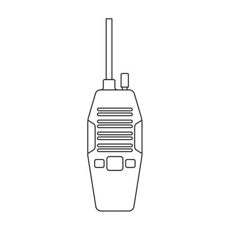 Walkie talkie vector icon.Outline vector icon isolated on white background walkie talkie.のイラスト素材