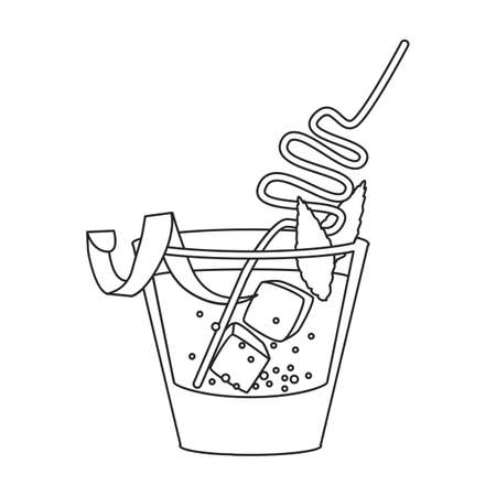 Summer cocktail vector icon.Outline vector icon isolated on white background summer cocktail.のイラスト素材