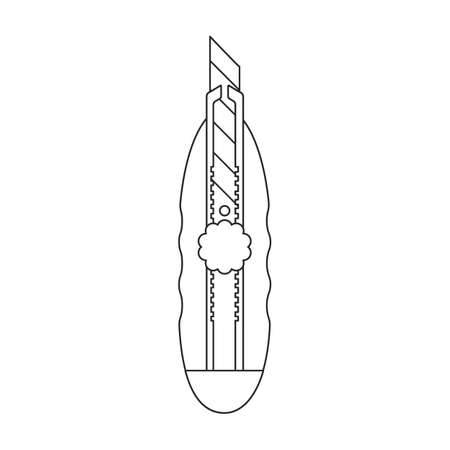 Stationery knife vector icon.Outline vector icon isolated on white background stationery knife.のイラスト素材