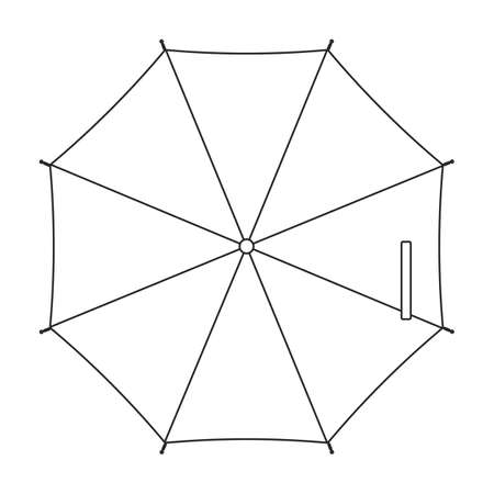 Umbrella vector icon.Outline vector icon isolated on white background umbrella.のイラスト素材