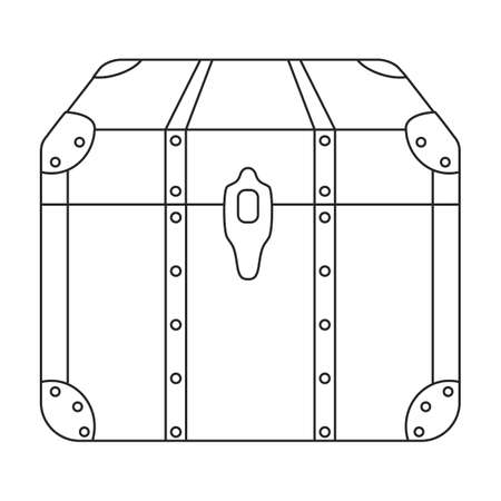 Chest vector icon.Outline vector icon isolated on white background chest.のイラスト素材
