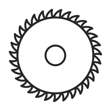 Sawblade vector icon.Outline vector icon isolated on white background sawblade.のイラスト素材