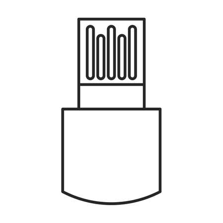 Drive flash vector icon.Outline vector icon isolated on white background drive flash.のイラスト素材