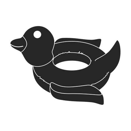 Inflatable mattress vector icon.Black vector icon isolated on white background inflatable mattress.のイラスト素材