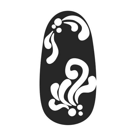 Nail of manicure vector icon.Black vector icon isolated on white background nail of manicure.のイラスト素材