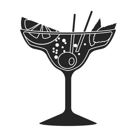 Summer cocktail vector icon.Black vector icon isolated on white background summer cocktail.のイラスト素材