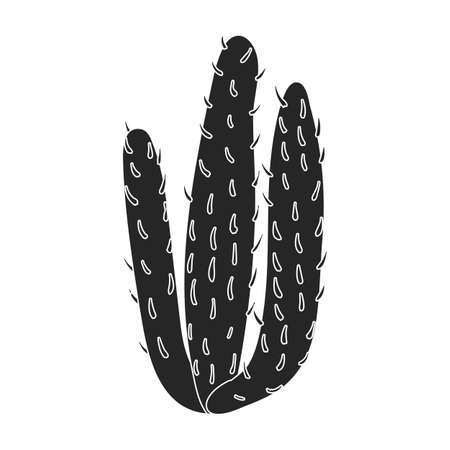 Cactus of flower vector icon.Black vector icon isolated on white background cactus of flower.のイラスト素材