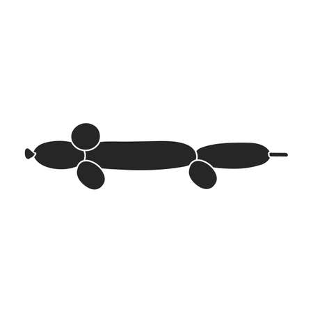 Balloon air animal vector icon.Black vector icon isolated on white background balloon dog.のイラスト素材
