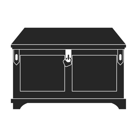 Chest vector icon.Black vector icon isolated on white background chest.のイラスト素材