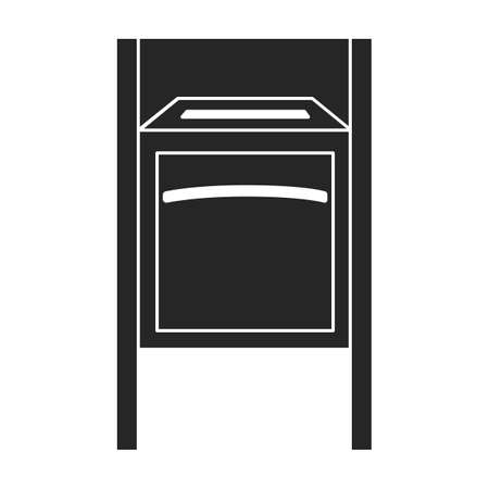 Mailbox vector icon.Black vector icon isolated on white background mailbox.のイラスト素材