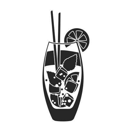 Summer cocktail vector icon.Black vector icon isolated on white background summer cocktail.のイラスト素材