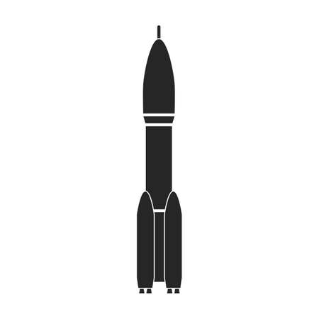 Space rocket vector icon.Black vector icon isolated on white background space rocket.のイラスト素材