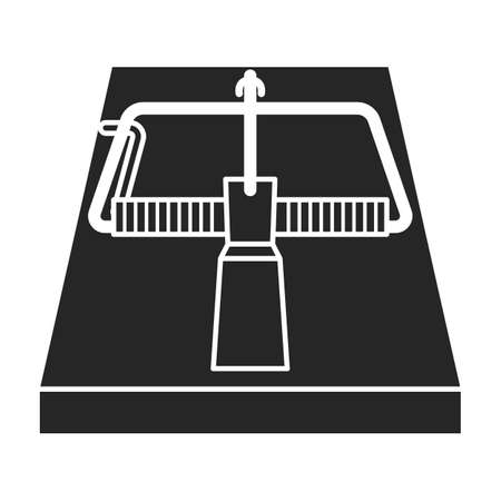 Trap for animal vector icon.Black vector icon isolated on white background trap for animal.のイラスト素材