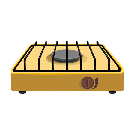 Camping stove vector cartoon icon. Vector illustration furnace travel on white background. Isolated cartoon illustration icon of camping stove .のイラスト素材