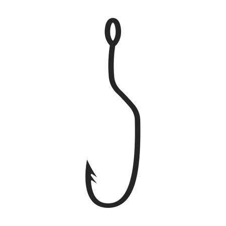 Fish hook vector icon.Black vector icon isolated on white background fish hook.のイラスト素材