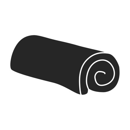 Towel vector icon.Black vector icon isolated on white background towel.のイラスト素材