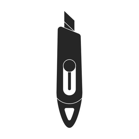 Stationery knife vector icon.Black vector icon isolated on white background stationery knife.のイラスト素材