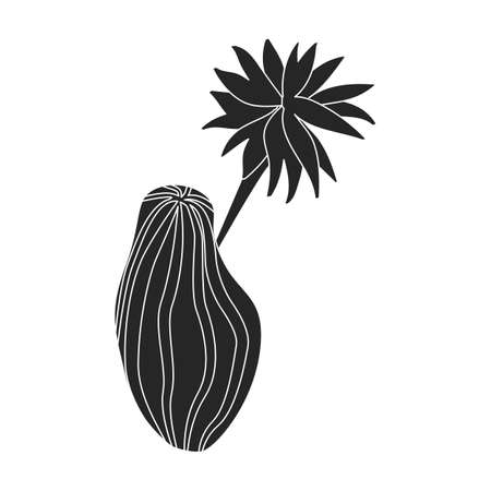 Cactus of flower vector icon.Black vector icon isolated on white background cactus of flower.のイラスト素材