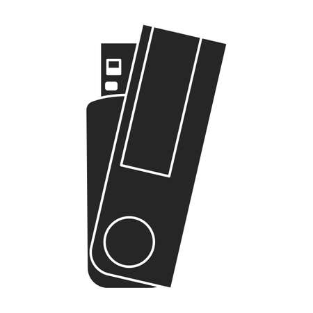 Drive flash vector icon.Black vector icon isolated on white background drive flash.のイラスト素材