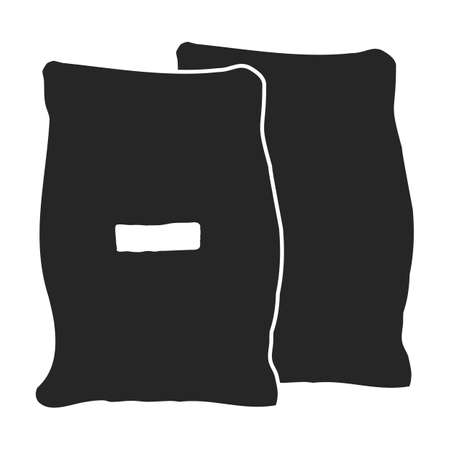 Agriculture bag of flour vector icon.Black vector icon isolated on white background agriculture bag of flour.のイラスト素材
