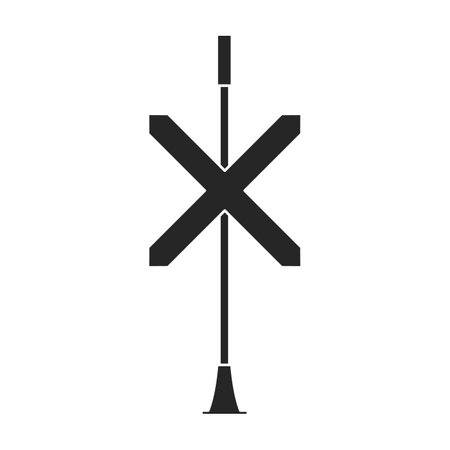 Road sign vector icon.Black vector icon road sign isolated on white background .のイラスト素材