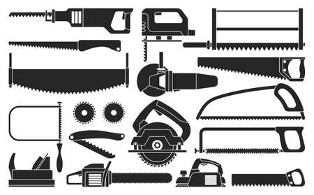 Saw of blade vector black set icon. Vector illustration carpentry tool on white background .Isolated black set icon saw of blade.のイラスト素材