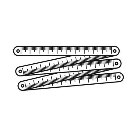 Isolated object of ruler and measure icon. Graphic of ruler and instrument stock vector illustration.のイラスト素材