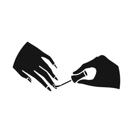 Isolated object of paint and hand sign. Graphic of paint and polish stock vector illustration.のイラスト素材