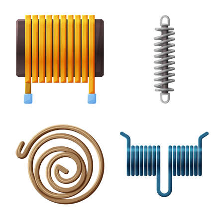 Isolated object of flexible and spiral symbol. Set of flexible and pressure stock symbol for web.