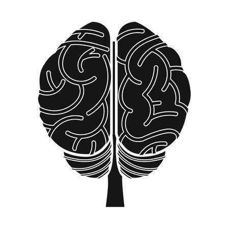 Vector design of cerebrum and hemisphere symbol. Graphic of cerebrum and gyri vector icon for stock.のイラスト素材