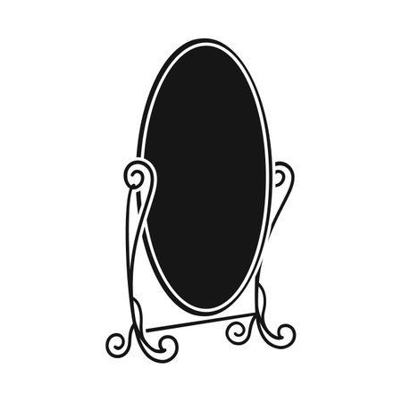 Vector design of mirror and modern icon. Graphic of mirror and circle stock vector illustration.のイラスト素材