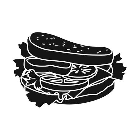 Vector design of burger and food symbol. Graphic of burger and bread stock symbol for web.のイラスト素材