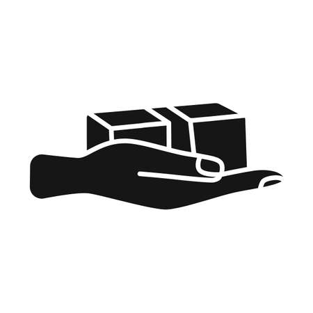 Isolated object of cardboard and box  . Web element of cardboard and hand vector icon for stock.のイラスト素材