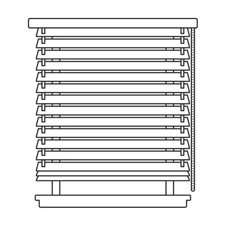 Window blind vector outline icon. Vector illustration jalousie on white background. Isolated outline illustration icon of window blind .のイラスト素材