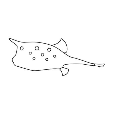 Tropical fish vector outline icon. Vector illustration exotic aunafish on white background. Isolated outline illustration icon of tropical fish .のイラスト素材