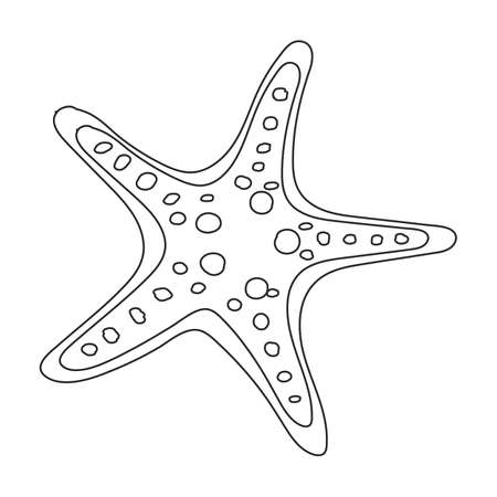 Sea starfish vector outline icon. Vector illustration star sea on white background. Isolated outline illustration icon of sea starfish .のイラスト素材