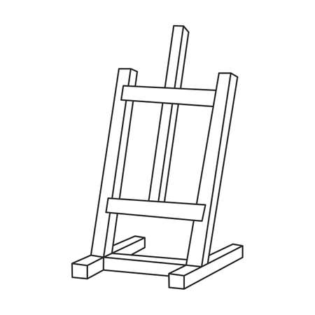 Easel vector outline icon. Vector illustration easel on white background. Isolated outline illustration icon of canvas on stand .のイラスト素材