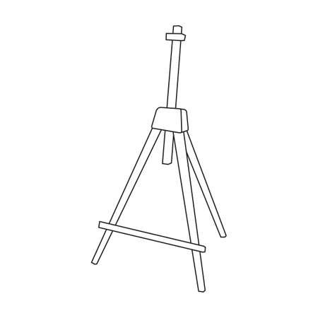 Easel vector outline icon. Vector illustration easel on white background. Isolated outline illustration icon of canvas on stand .のイラスト素材