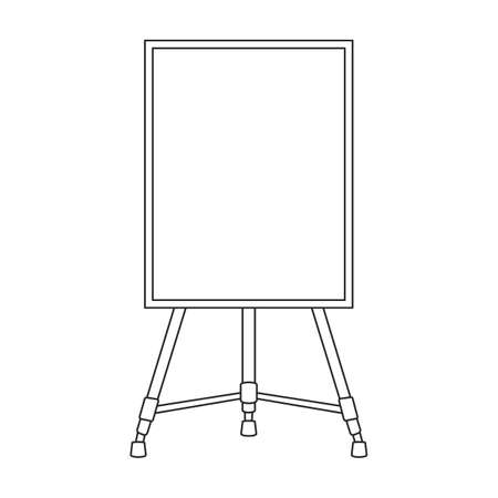 Easel vector outline icon. Vector illustration easel on white background. Isolated outline illustration icon of canvas on stand .のイラスト素材
