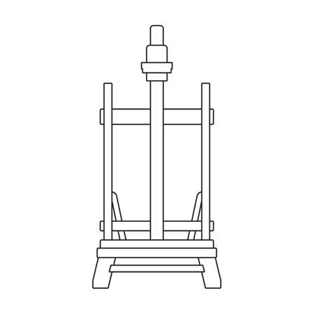 Easel vector outline icon. Vector illustration easel on white background. Isolated outline illustration icon of canvas on stand .のイラスト素材