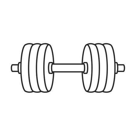 Dumbbell vector icon. Outline vector icon isolated on white background dumbbell.のイラスト素材