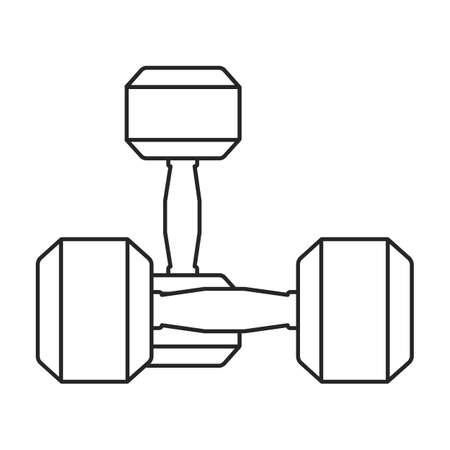 Dumbbell vector icon. Outline vector icon isolated on white background dumbbell.のイラスト素材