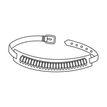 Belt ammunition vector icon.Outline vector icon isolated on white background belt ammunition.のイラスト素材