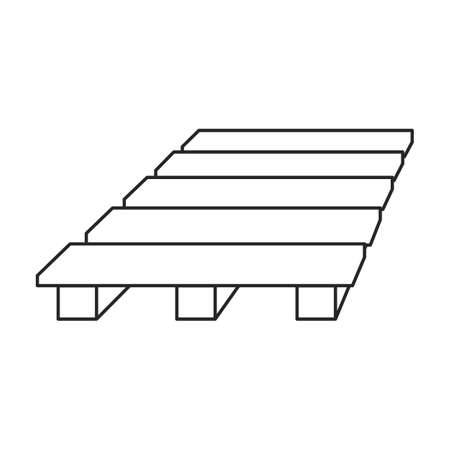 Wood pallet vector icon.Outline vector icon isolated on white background wood pallet.のイラスト素材