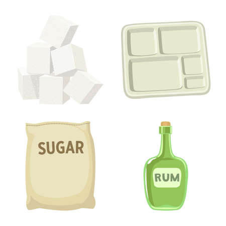 Vector design of sugarcane and plant sign. Collection of sugarcane and organic stock symbol for web.のイラスト素材
