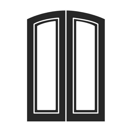 Door vector icon.Black vector icon isolated on white background door .のイラスト素材