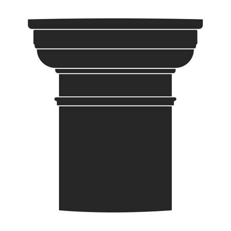 Ancient column vector black icon. Vector illustration pillar of antique on white background. Isolated black illustration icon of ancient column .のイラスト素材